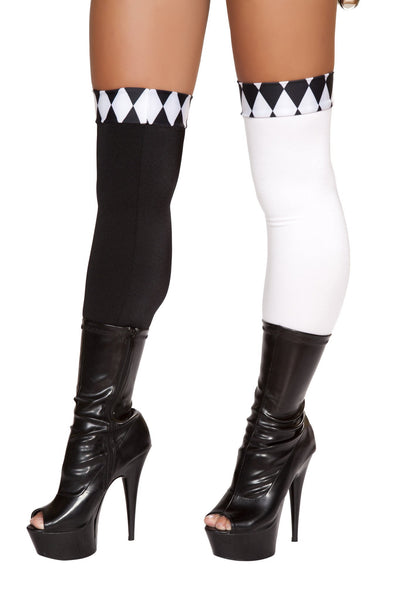 Buy Pair of Black and White Legging Stockings from RomaRetailShop for 9.99 with Same Day Shipping Designed by Roma Costume ST4673-AS-O/S