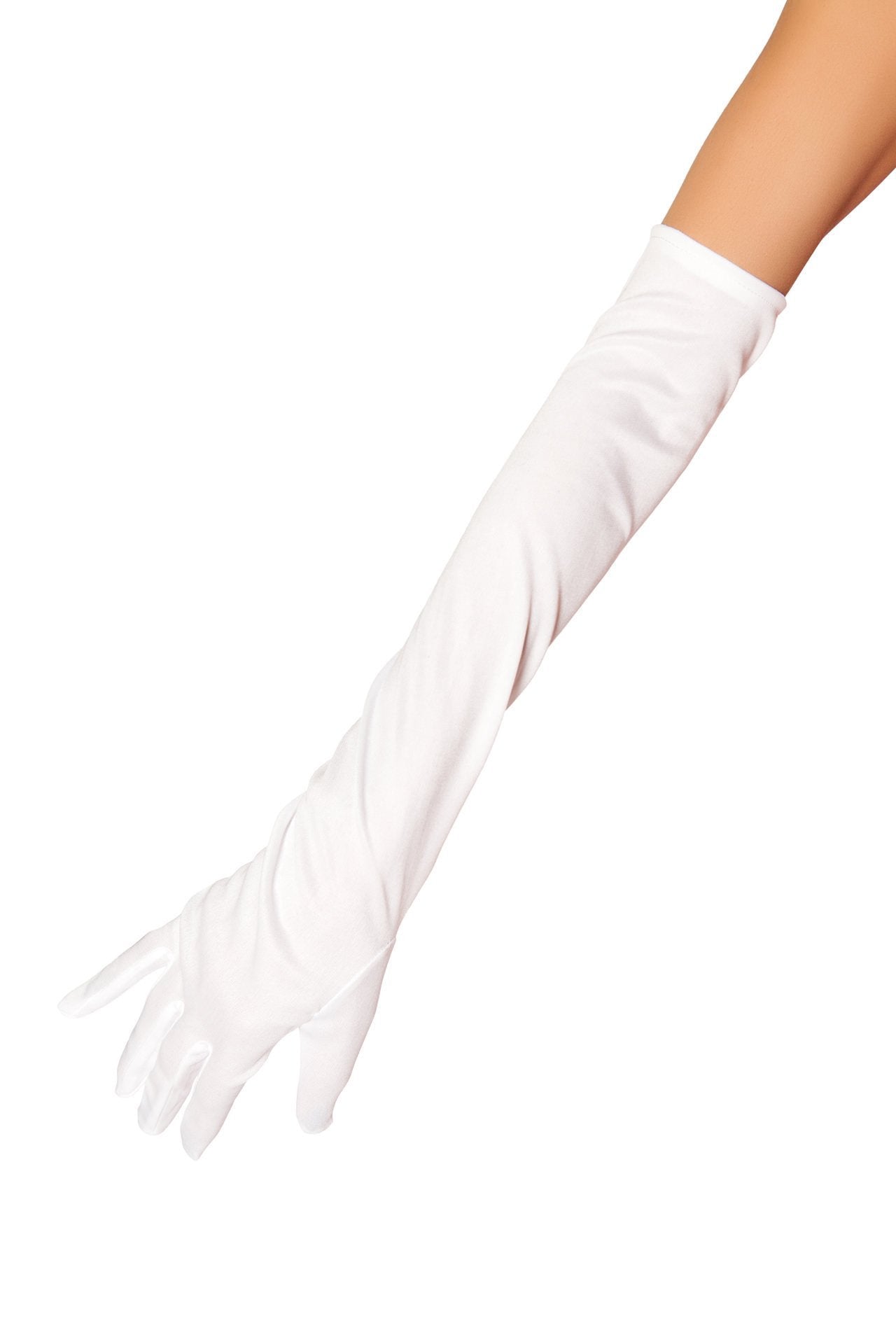 Buy Stretch Satin Gloves from RomaRetailShop for 5.62 with Same Day Shipping Designed by Roma Costume 10104-Wht-O/S