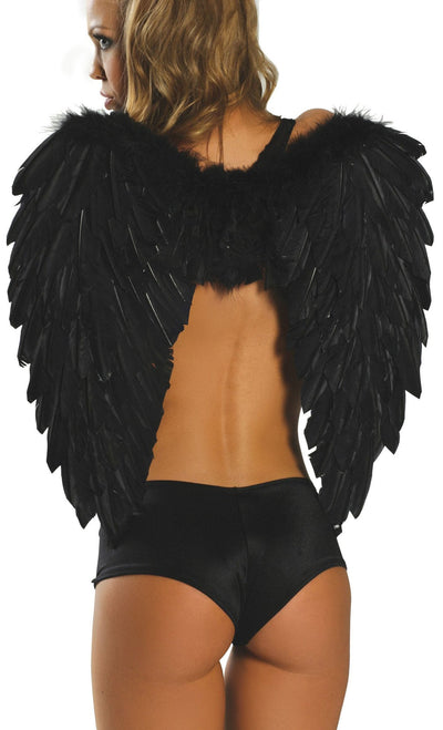 Buy Feathered Wings from RomaRetailShop for 29.99 with Same Day Shipping Designed by Roma Costume 1361-Blk-O/S