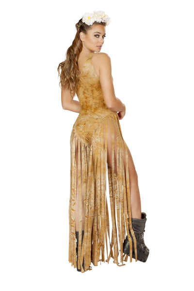 Buy Bodysuit with Long Fringe from RomaRetailShop for 99.99 with Same Day Shipping Designed by Roma Costume 3536-Brwn-S/M