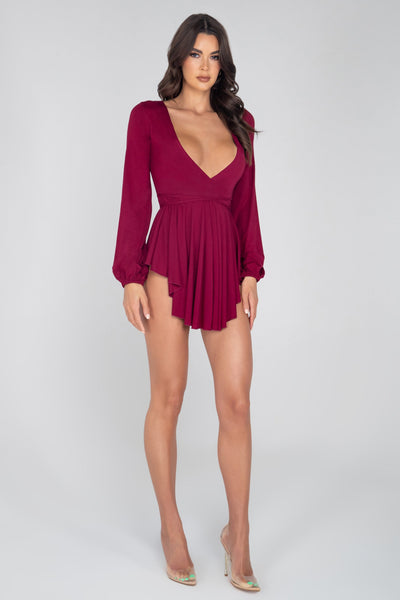 Long Sleeve Skater Dress with Criss-Cross Strap