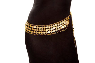 Buy Belly Dancer Coin Wrap from RomaRetailShop for 16.99 with Same Day Shipping Designed by Roma Costume 4959-Gold-O/S