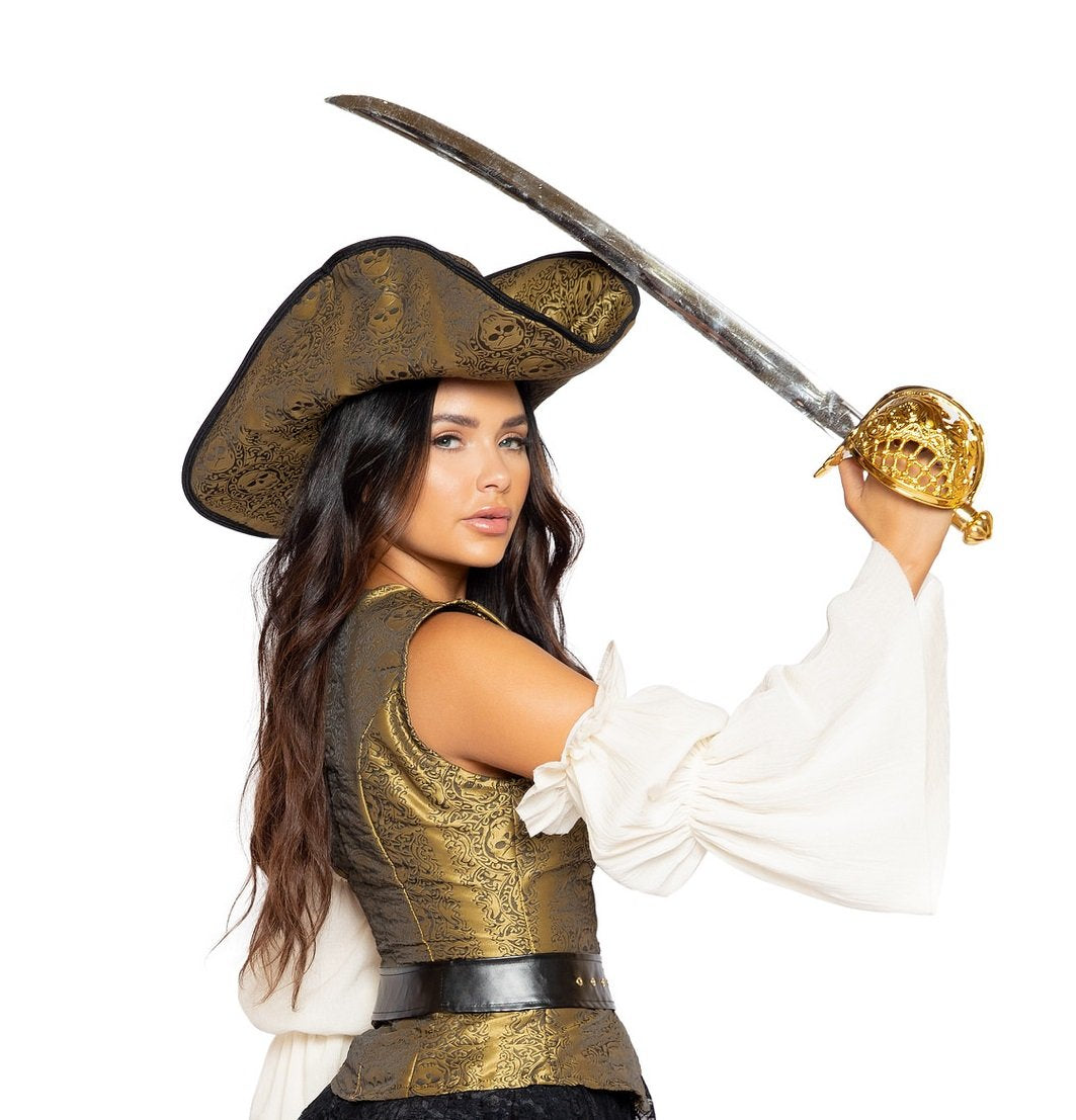 Gold Skull Pirate Hat