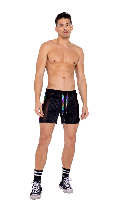 Mens Pride Two-Tone Biker Shorts