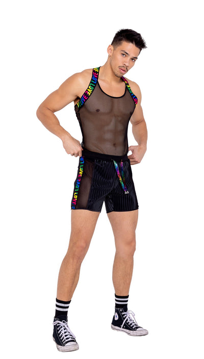 Mens Pride Two-Tone Biker Shorts