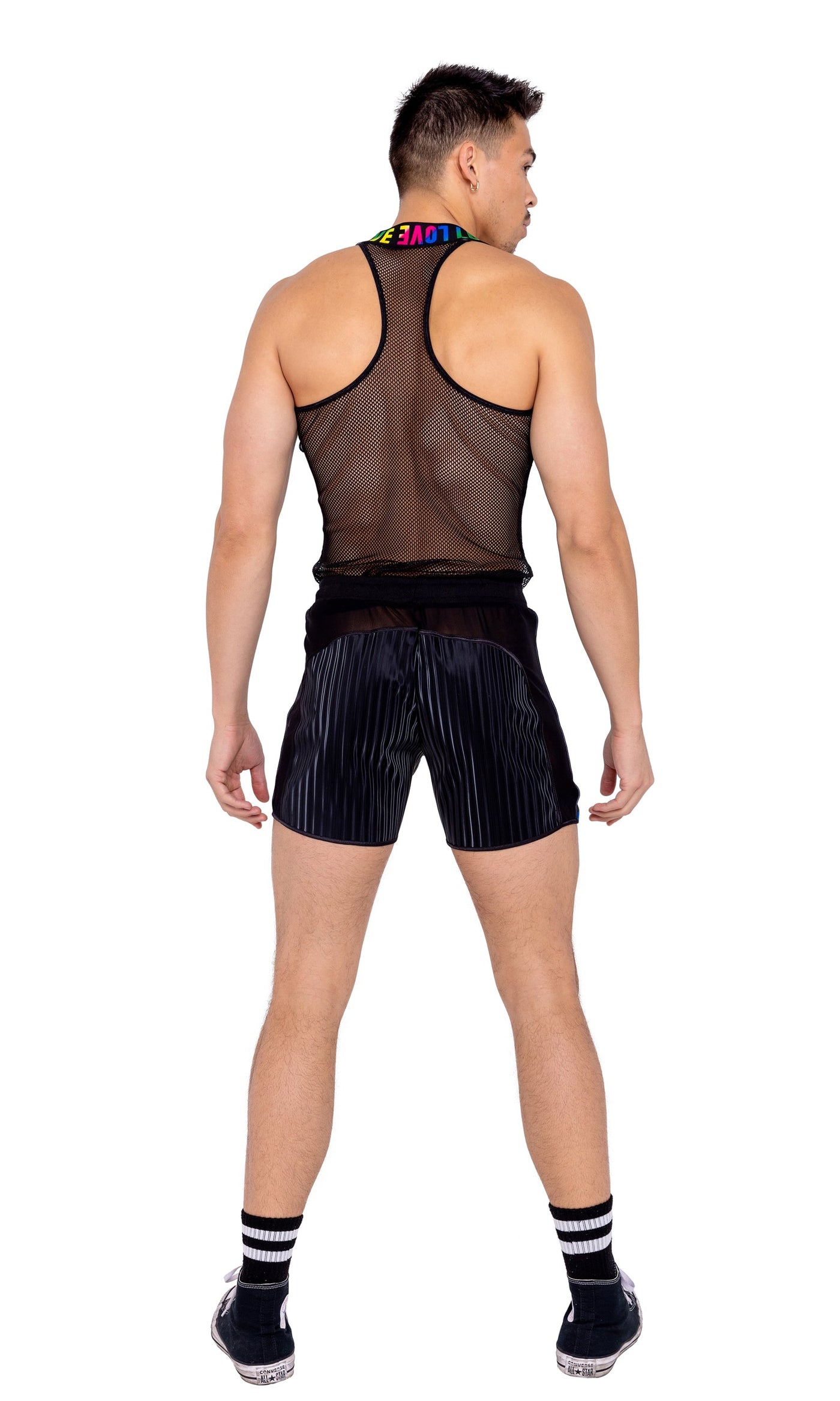 Mens Pride Two-Tone Biker Shorts