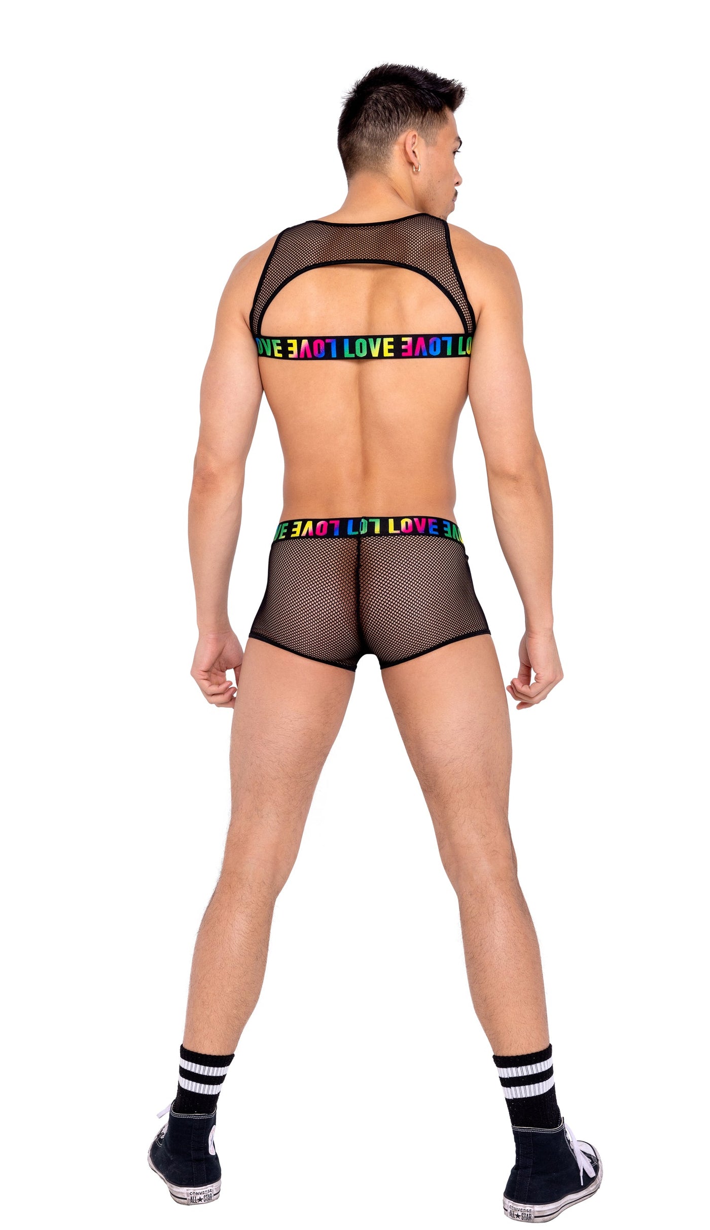 Mens Pride Fishnet Harness