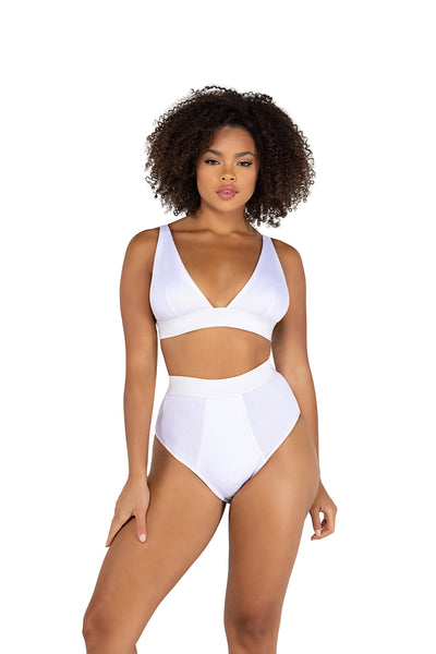 2pc Fitted Rib High-Waisted Bra Set