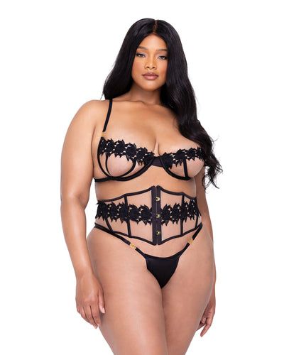 Ebony Rose 3-Piece Waspie Short Set