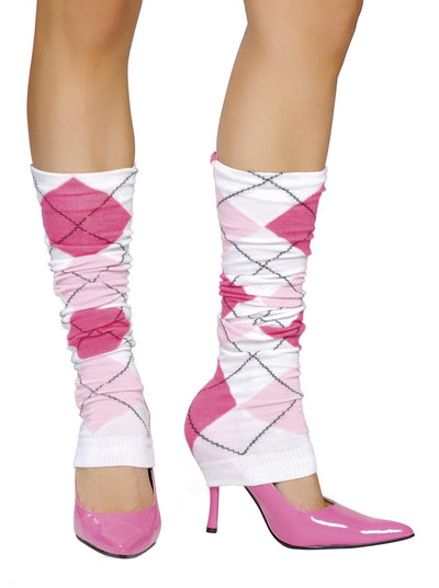 Buy Pair of Pink Argyle Leg Warmers from RomaRetailShop for  with Same Day Shipping Designed by Roma Costume