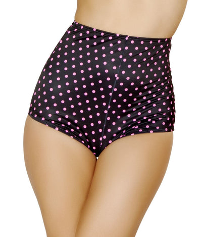 Buy High-Waisted Pinup Style Shorts from RomaRetailShop for 7.50 with Same Day Shipping Designed by Roma Costume SH3090-Blk/Pink-S/M