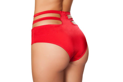 Buy Solid High Waisted Strapped Shorts from RomaRetailShop for 16.50 with Same Day Shipping Designed by Roma Costume SH3321-Blk-S/M
