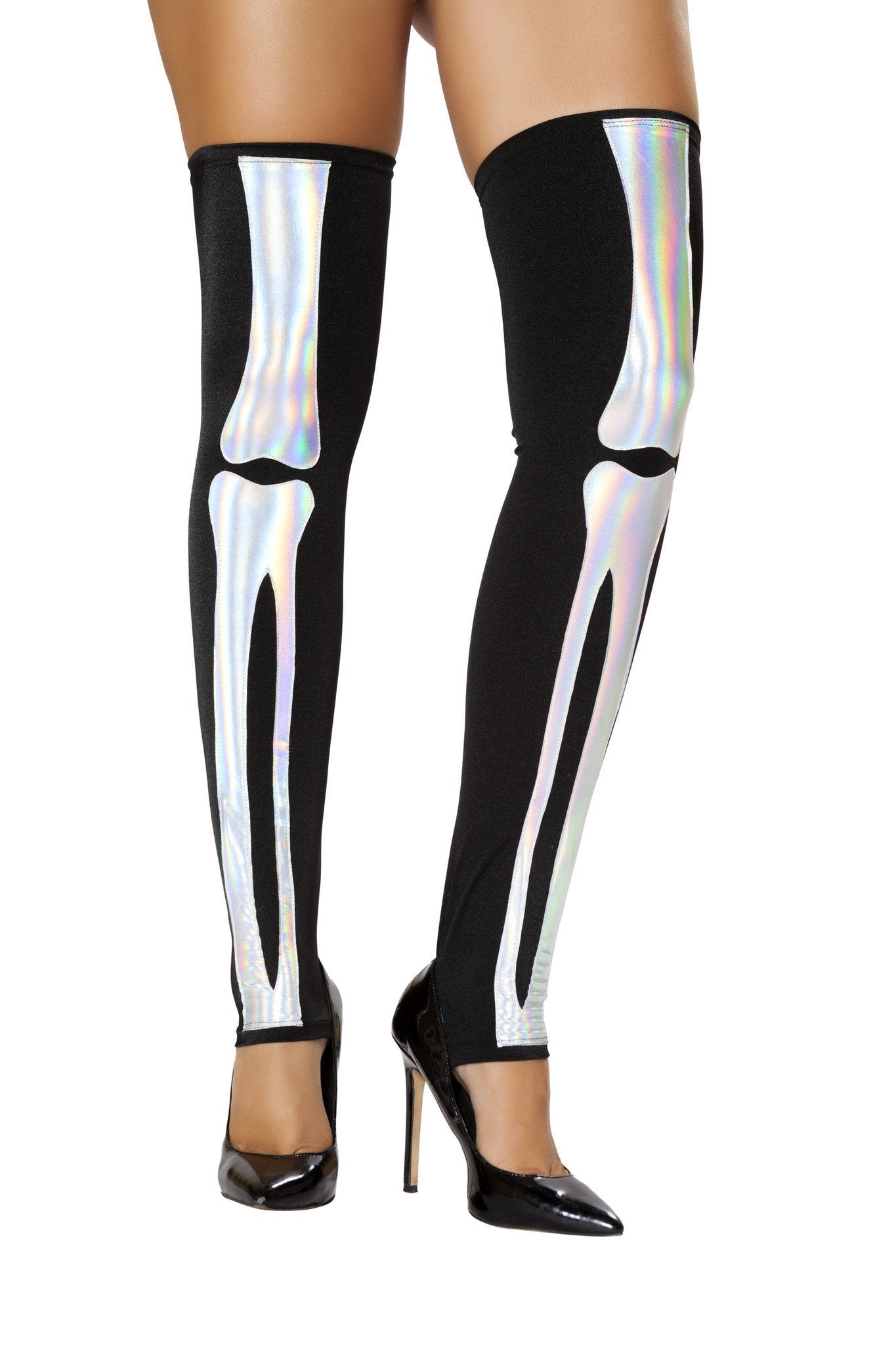 Buy Black Silver Skeleton Leggings from RomaRetailShop for 21.99 with Same Day Shipping Designed by Roma Costume ST4760-AS-O/S