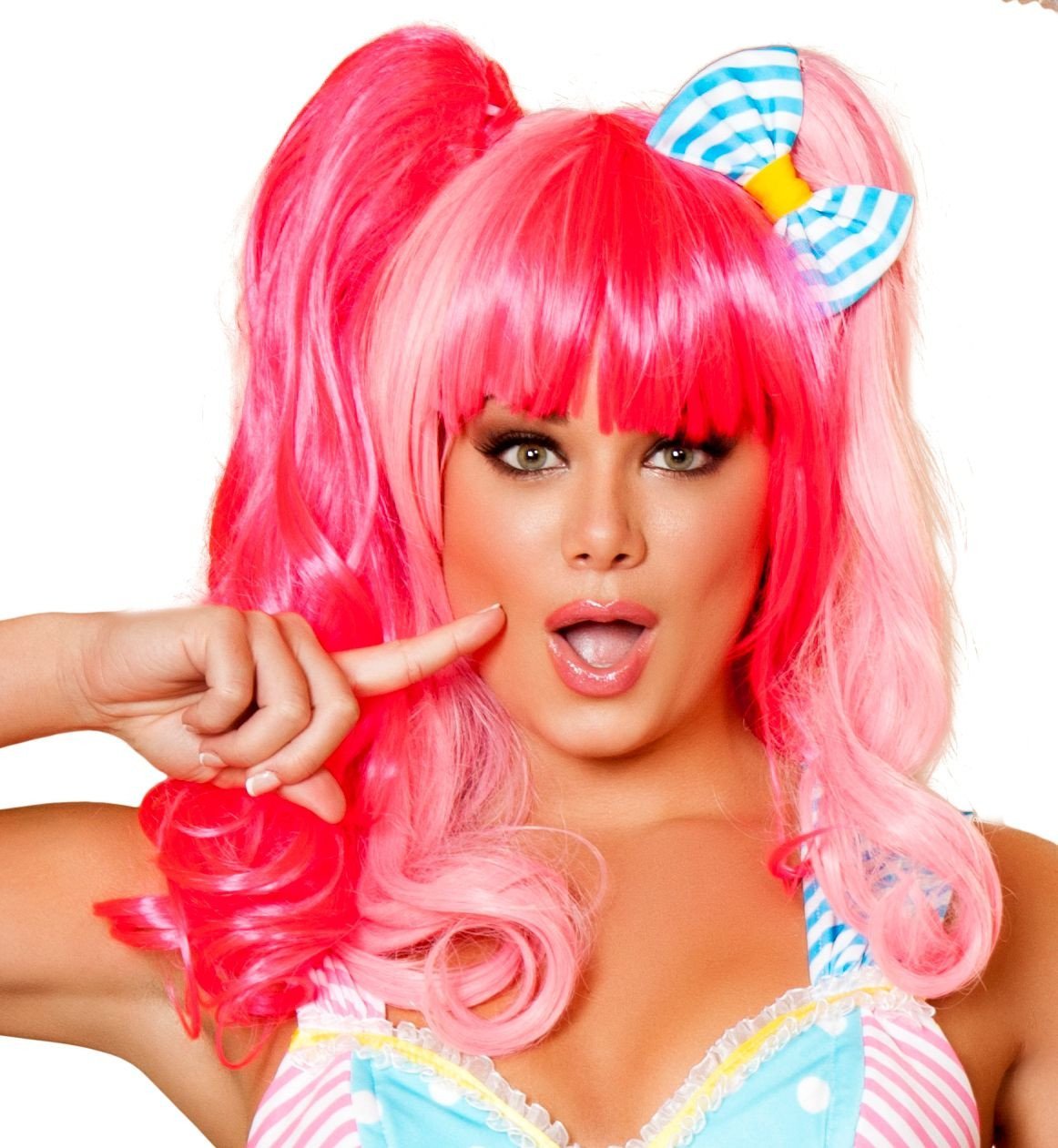 Buy Hot Pink and Baby Pink Wig from RomaRetailShop for  with Same Day Shipping Designed by Roma Costume